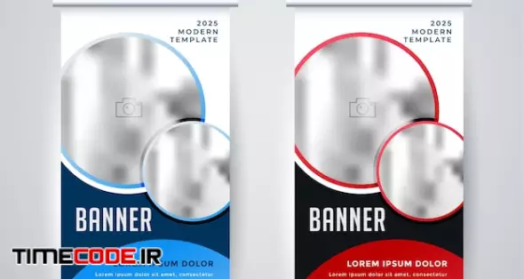 Vertical Roll Up Banner Standee Template Design Free Vector