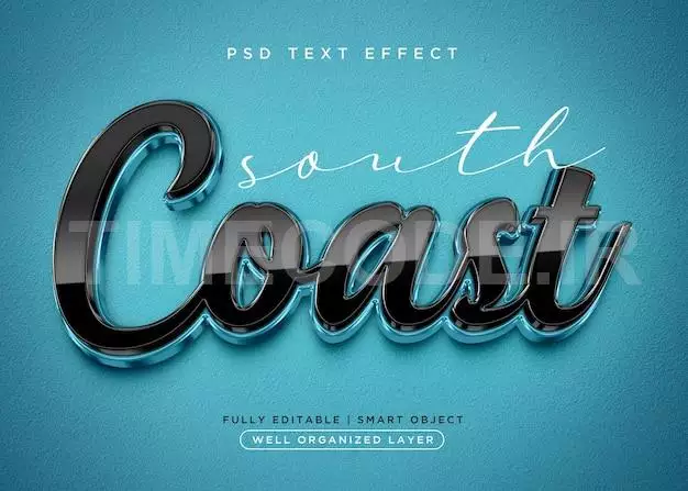 3d Style Coast Text Effect 