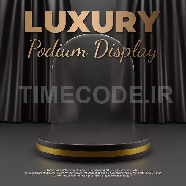 Luxury Blaluxury Black And Gold Podium 3d Renderingck And Gold Product Podium 3d Renderingluxury Black And Gold Podium 3d Rendering 