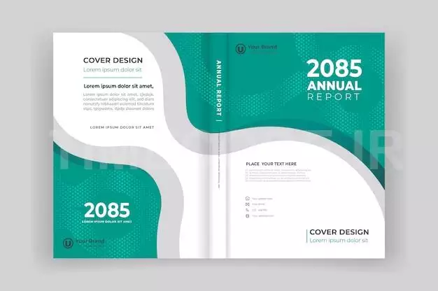 Book Front And Back Cover For Annual Report With Geometric Shapes Design 