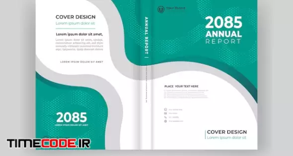 Book Front And Back Cover For Annual Report With Geometric Shapes Design 