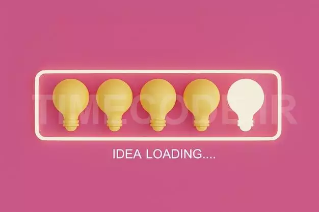 Idea Loading Concept With Light Bulbs On Pink Background 