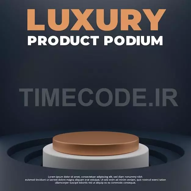 Luxury Dark Blue Podium, 3d Render 
