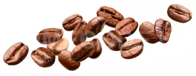 Falling Coffee Beans Isolated 