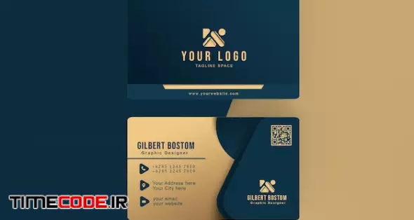 Mockup Modern With Gold Business Card 