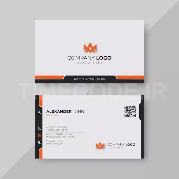 Modern Business Card White And Orange Elegant Professional 