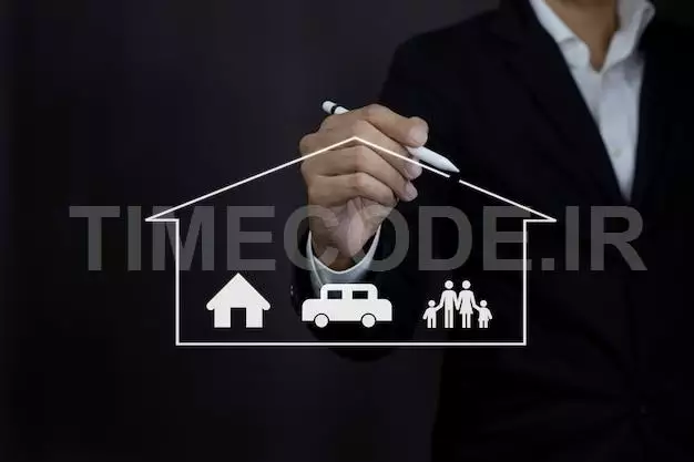 Businessman Hand Drawing Protective Home Car Family Icon 