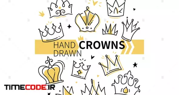 Hand Drawn Crowns Collection - Set Of Element