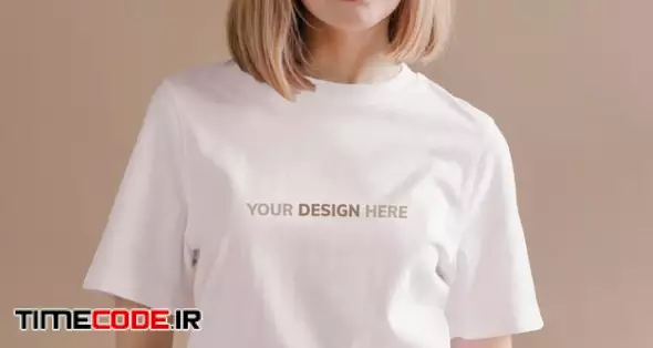 Woman In A White T-shirt Mockup Social Ads Template