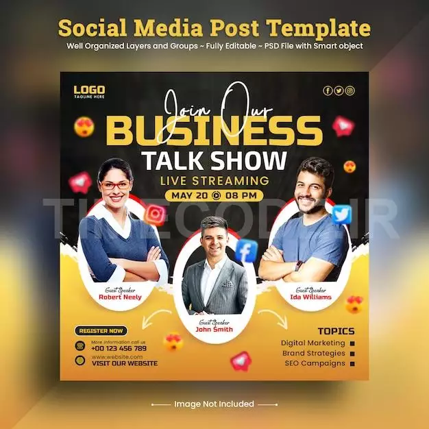 Business Talkshow Live Stream Instagram And Social Media Post Banner Template