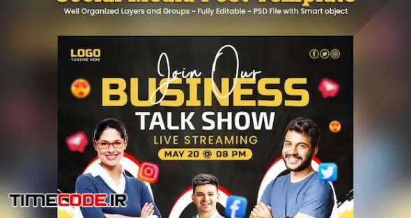 Business Talkshow Live Stream Instagram And Social Media Post Banner Template