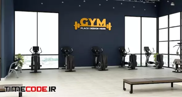 Modern Gym Wall Logo Mockup