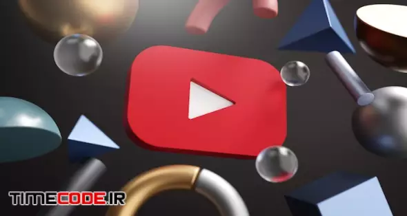 Youtube Logo Around 3d Rendering Abstract Shape Background