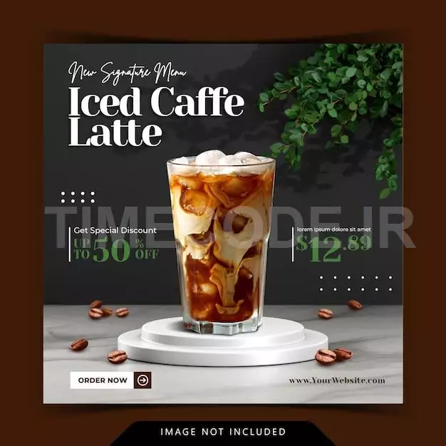 Creative Concept Drink Menu Display With 3d Podium Background Rendering For Instagram Post Template