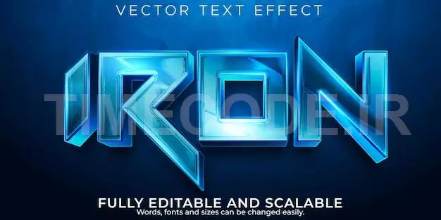 Iron Text Effect, Editable Metallic And Space Text Style