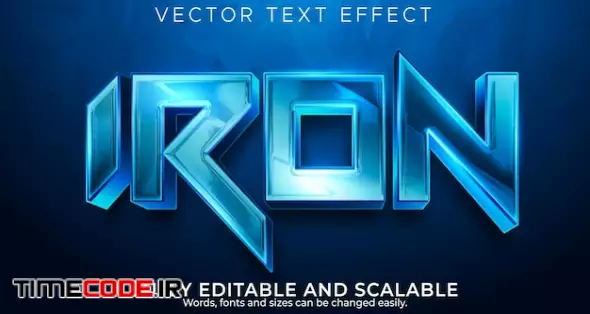 Iron Text Effect, Editable Metallic And Space Text Style