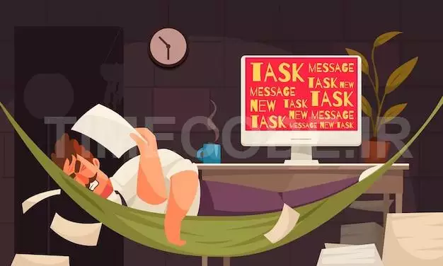 Professional Burnout Background With Message And Task Symbols Flat Illustration