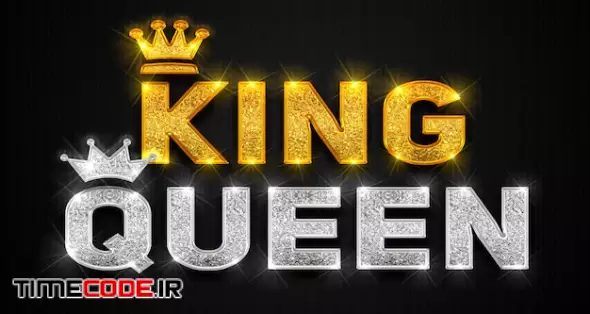 Gold King And Silver Queen Text Style Effect