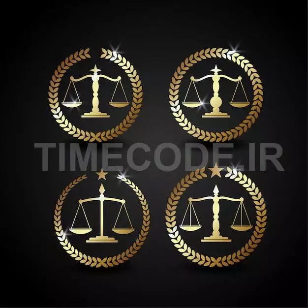Luxury Logo Illustration Scale For Law Firm Office, Perfect For Law Firm Office Business. Shiny Gold Color With Gradient Style
