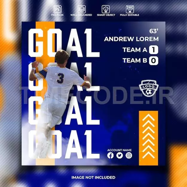 Goal Scorer Social Media Poster Template