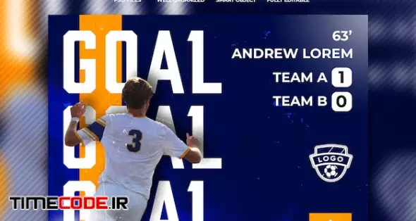 Goal Scorer Social Media Poster Template