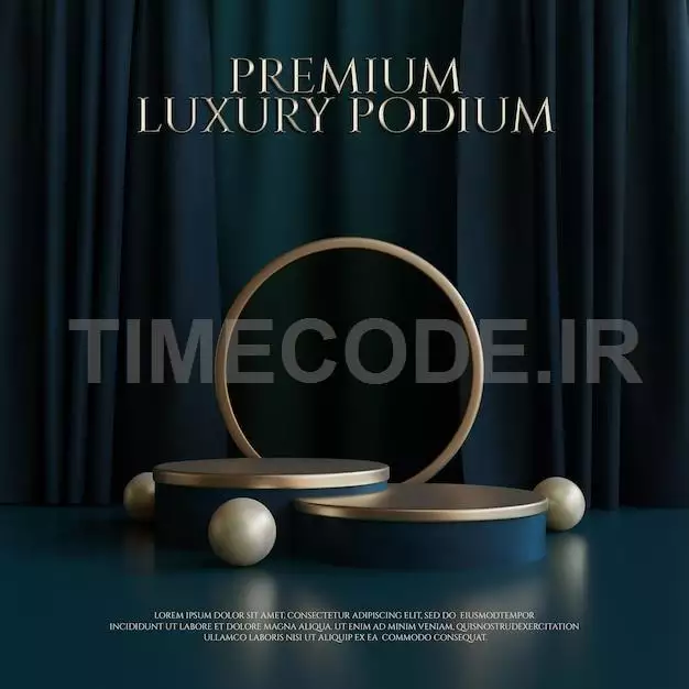 Dark Luxury Premium Marble Podium With Golden Flowers For Product Presentation
