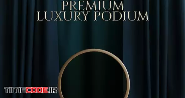 Dark Luxury Premium Marble Podium With Golden Flowers For Product Presentation