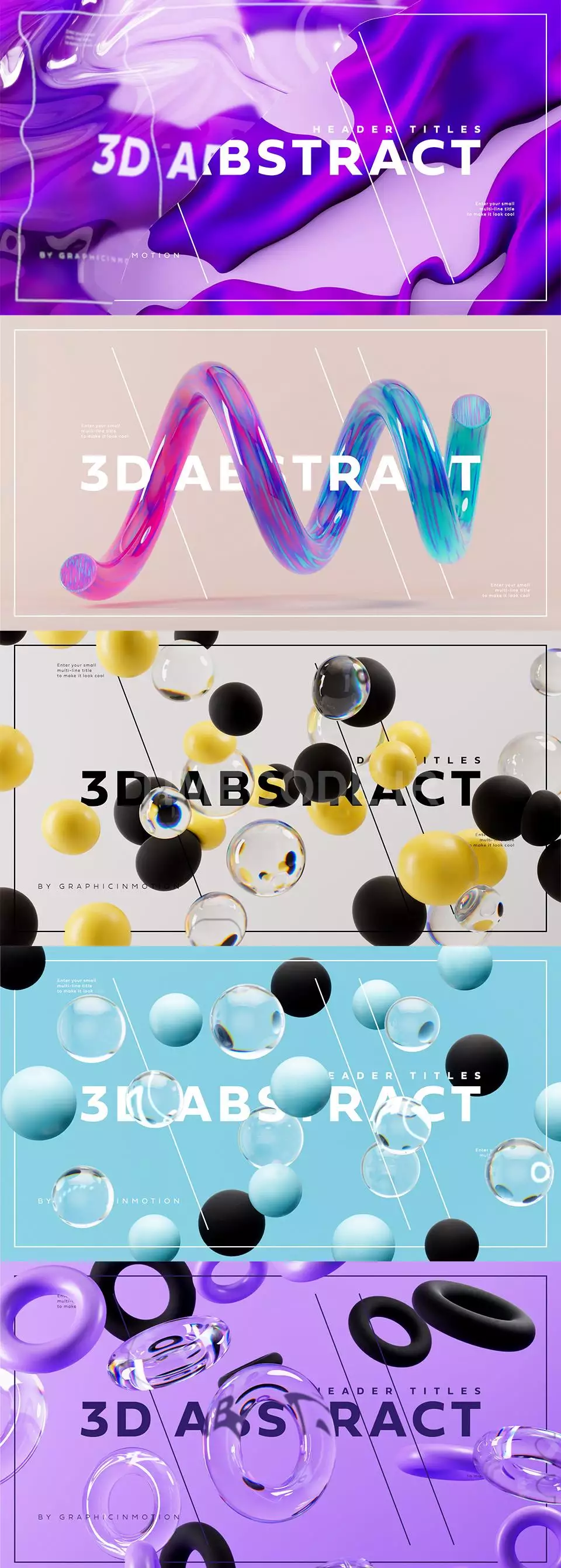 Abstract 3D Titles Pack