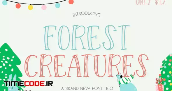 Forest Creatures Font Trio