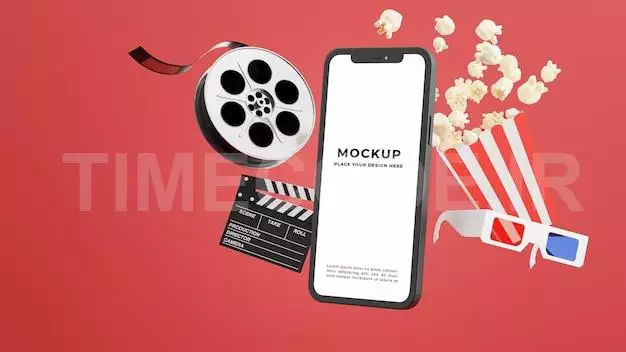 3d Render Of Smartphone With Online Cinema Time
