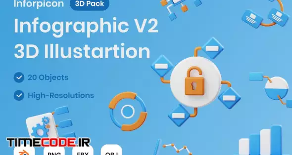 Infographic V2 3D Illustration
