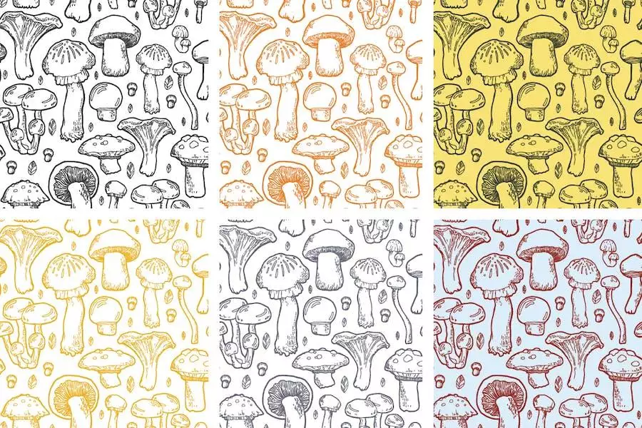 Mushroom Handdrawn Pattern