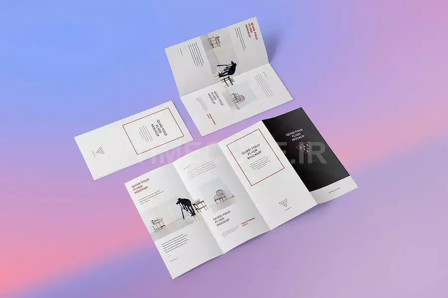 4 Fold Brochure Mockups