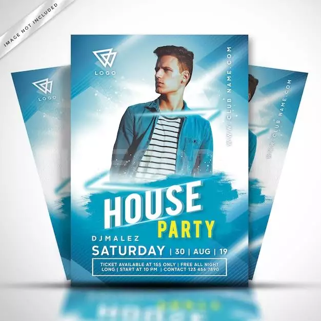 House Music Dj Party Flyer Or Poster Template