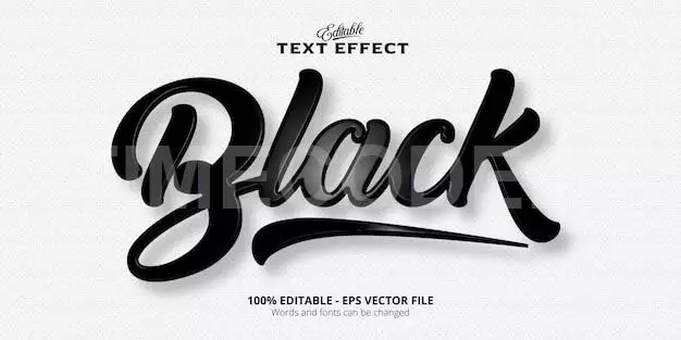 Black Text Effect Editable Plastic Style Text Effect