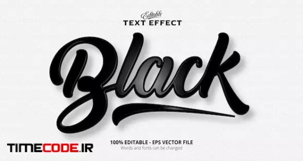 Black Text Effect Editable Plastic Style Text Effect