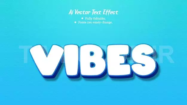 Vibes Editable Text Effect Free Eps