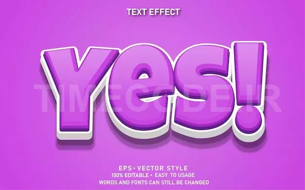 Editable Text Effect Cute Yes