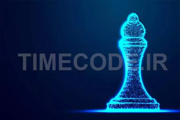 Chess Queen Wireframe Polygon Blue Frame Structure Business Strategy Future Competition Concept Design Abstract Low Poly Triangle Dot Line Polygon Shine Blue Background Vector Illustration