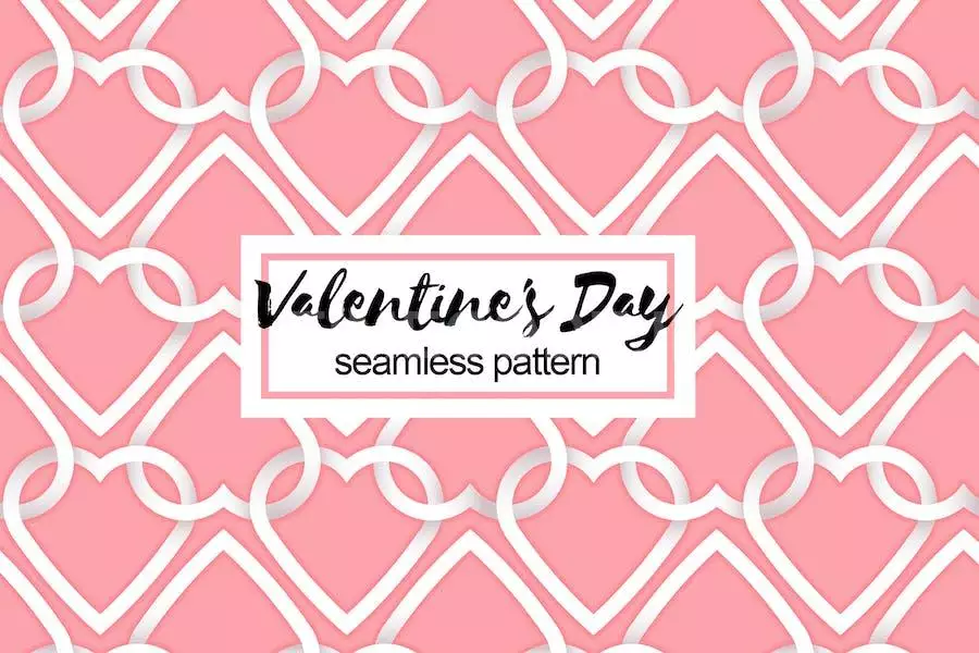 Valentine Pattern With Paper Hearts