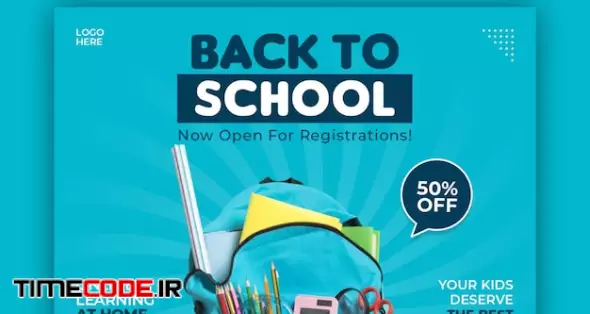 School Admission Social Media Post Banner Template
