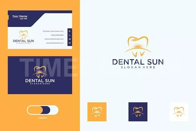 Dental With Sun Logo Design And Business Card