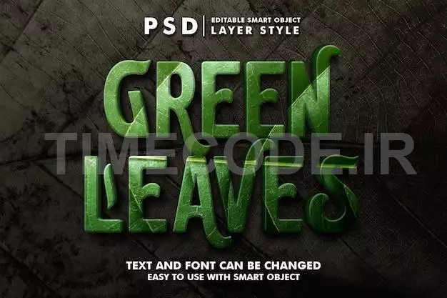 Green Leaves 3d Realistic Text Effect With Smart Object