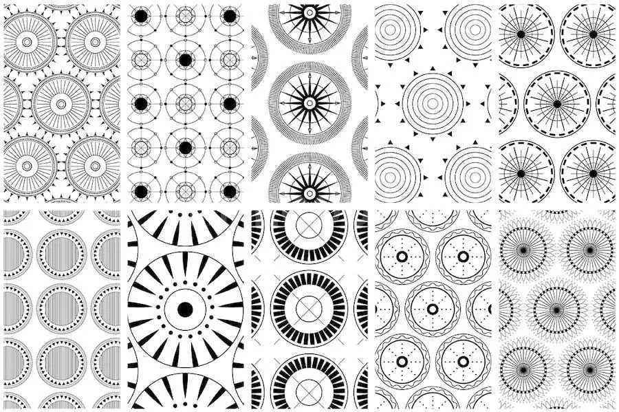 دانلود پترن دایره ای Circular Patterns Set – تایم کد