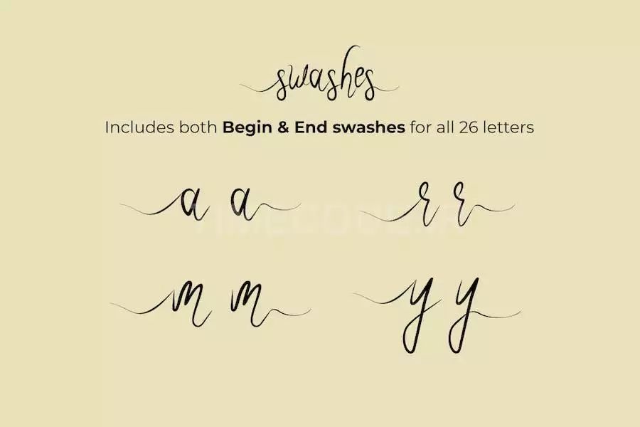 Roselind Handwritten Font With Swashes & Ornaments