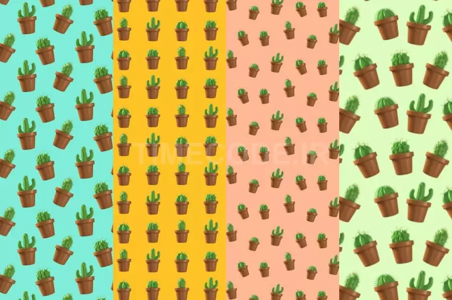 Cactus Plant Patterns Bundle