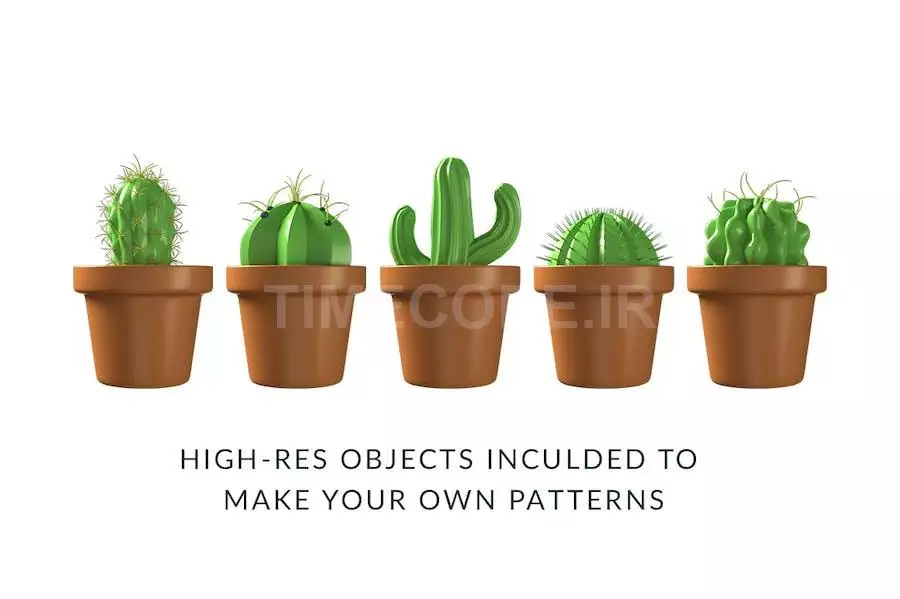 Cactus Plant Patterns Bundle