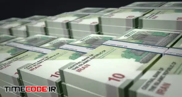Iran Rial Money Banknote Pack Growth Up Loop