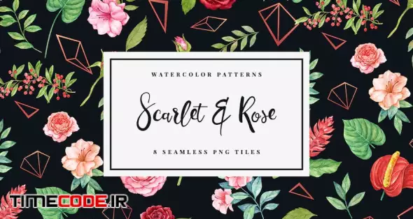 Scarlet & Rose - Seamless Patterns