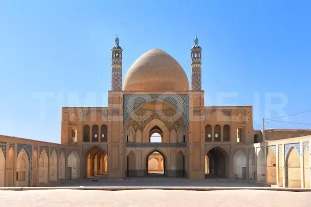 Famous Mosque-madrasah Agha Bozorg, A Masterpiece Of Islamic Architecture In Kashan.